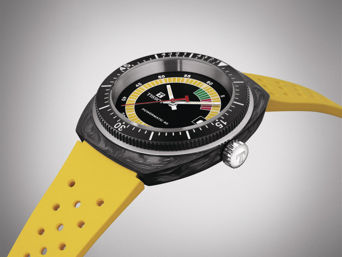 Tissot Sideral Powermatic 80 41mm Yellow Strap Watch T1454079705700