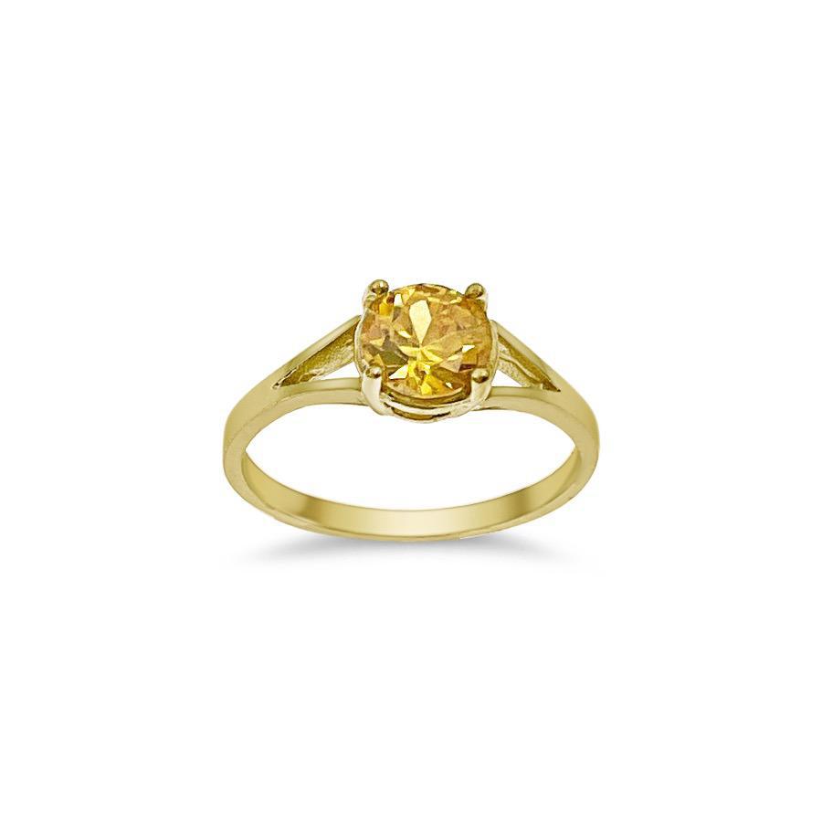 10K Yellow Gold Solitaire Promise Ring
