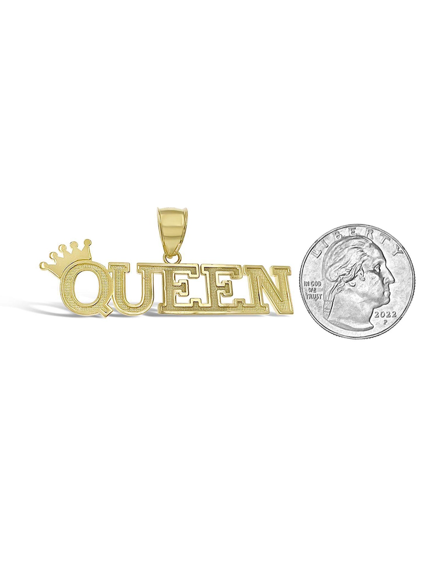 Queen Pendant 10k Yellow Gold Charm