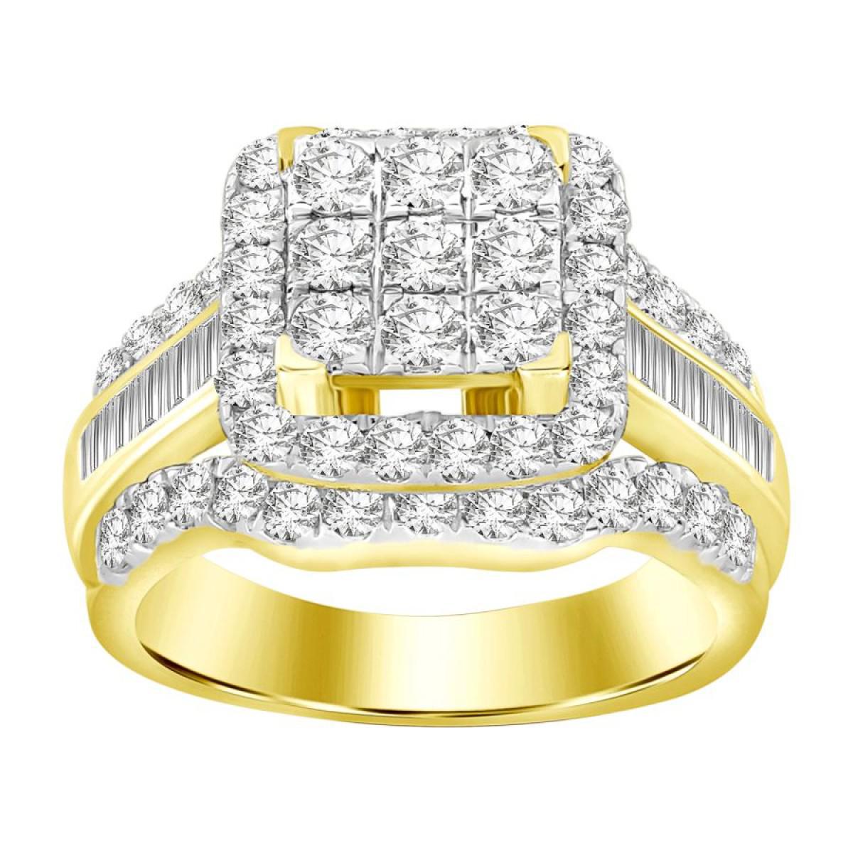 2.00ctw Baguette Diamond Engagement Ring 10k Yellow Gold