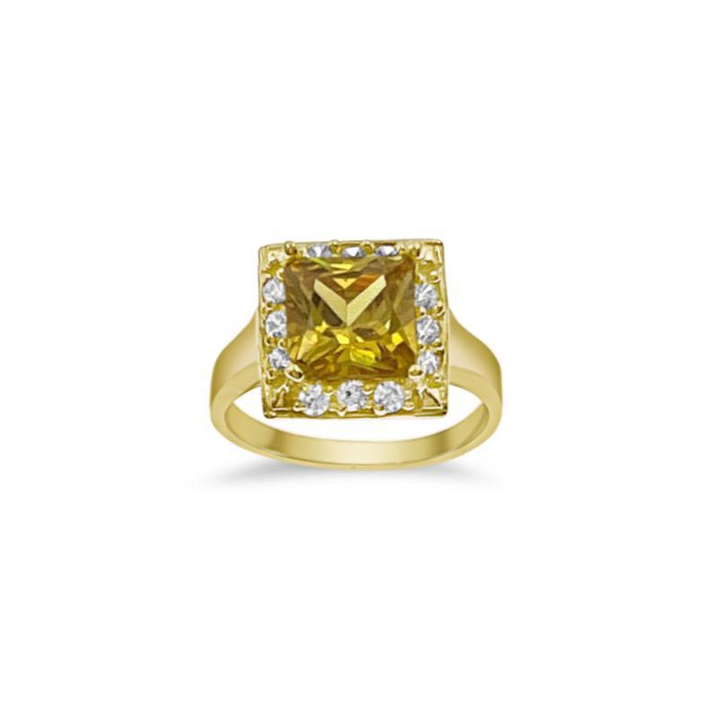 10k Gold Ring Yellow CZ Women Band Size 6.5