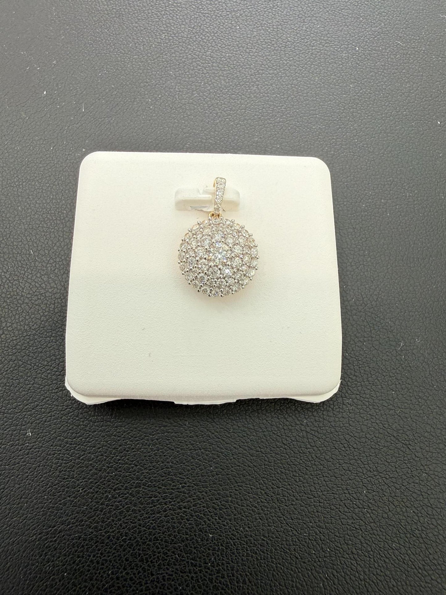0.50ctw Diamond Round Cluster Pendant 14K Yellow Gold