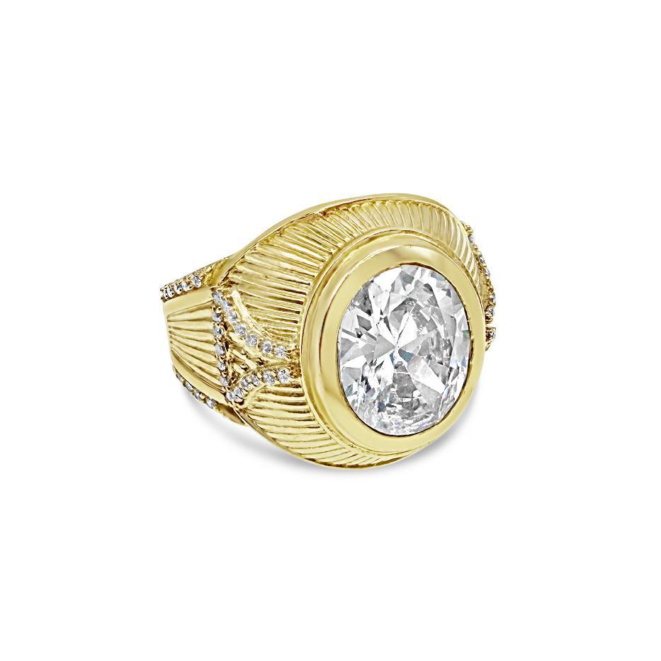 10k Yellow Gold Oval Signet Pinky Ring