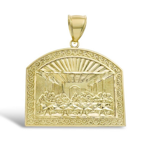 Last Supper Pendant 10k Yellow Gold Charm 1.1"