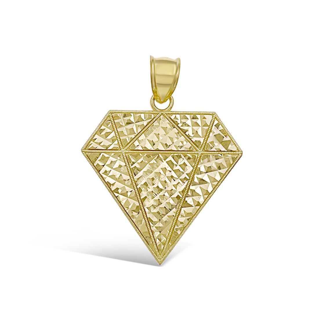 10K Yellow Gold Diamond Shape Pendant