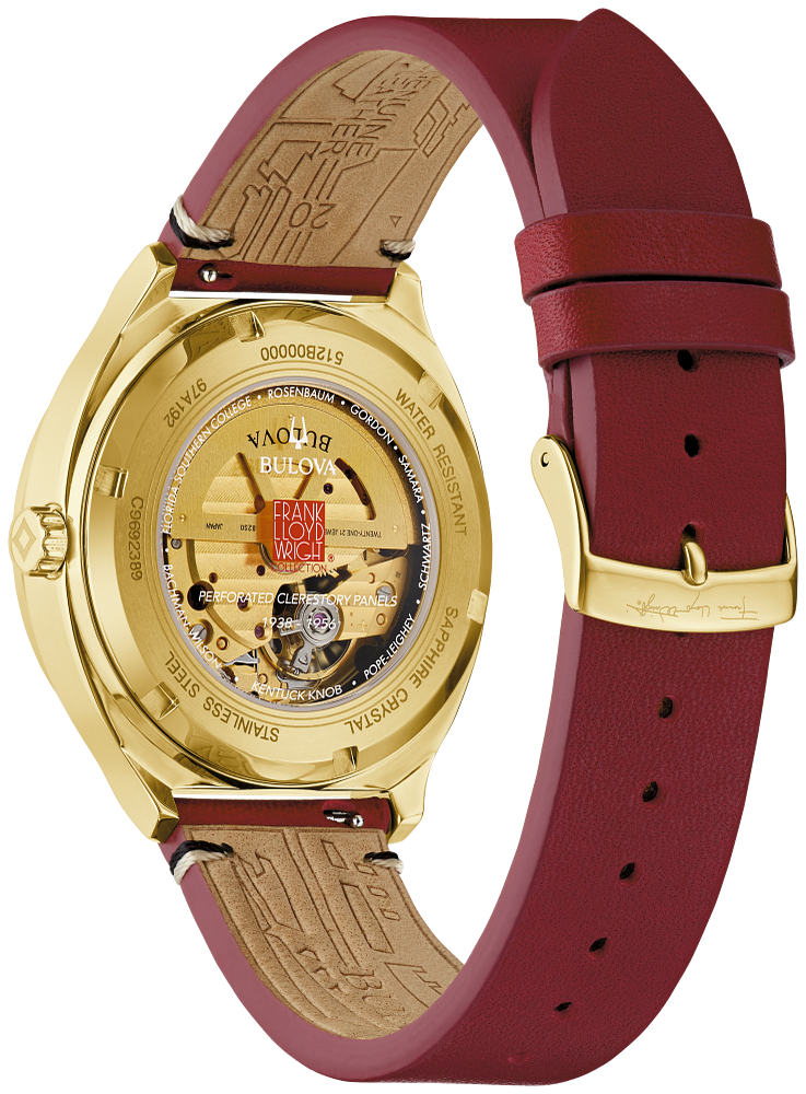 Bulova Perforated Panels Frank Lloyd Wright Automatic Mens Watch 97A192