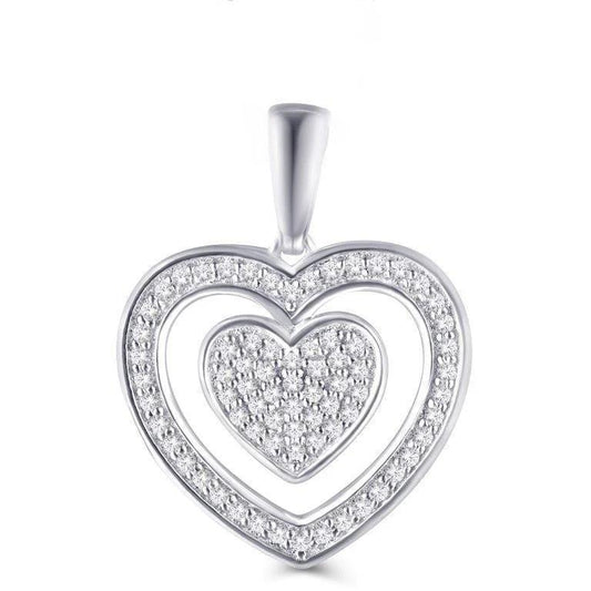 0.20ctw Diamond Open Heart Pendant 10K White Gold