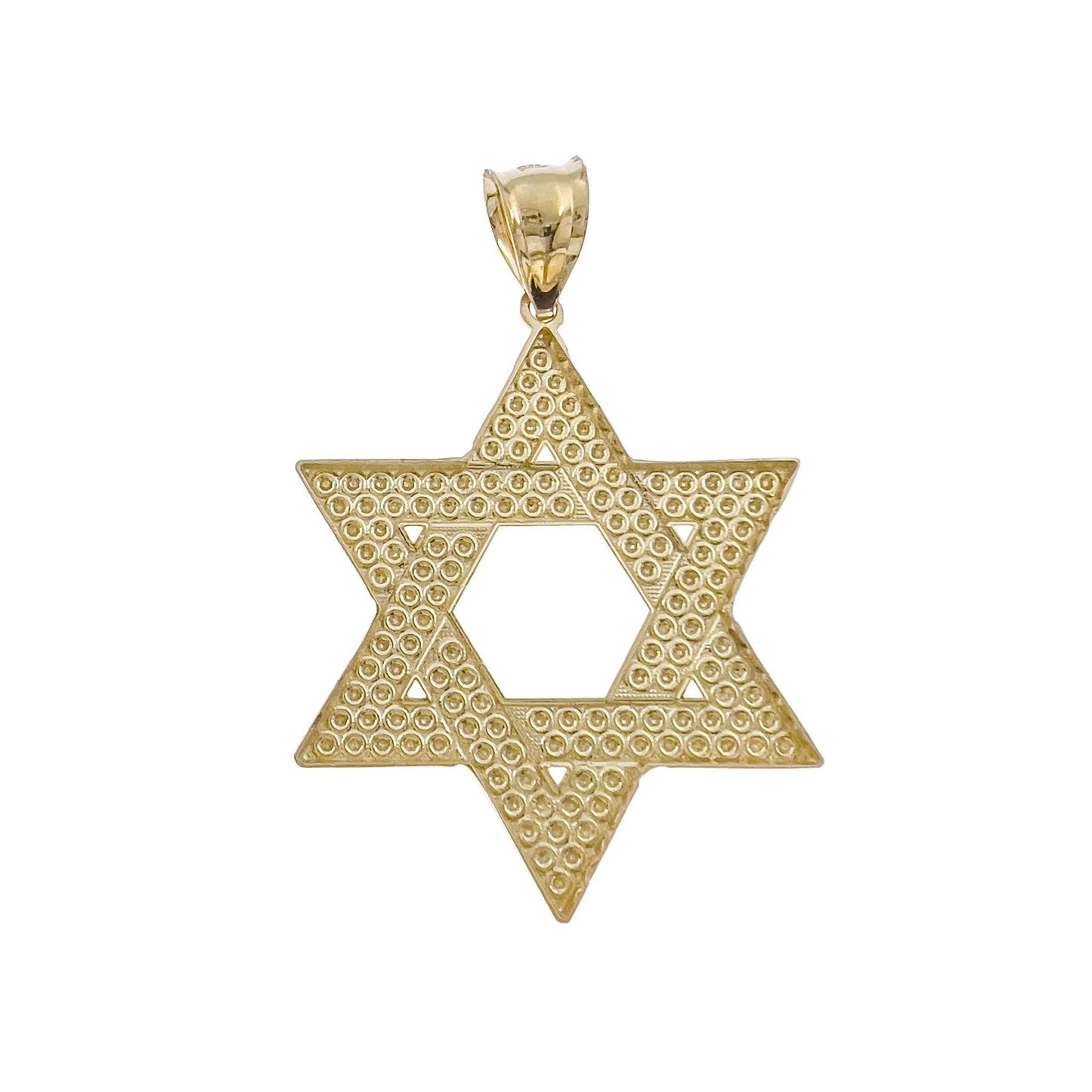 10k Yellow Gold Star of David Pendant 2"