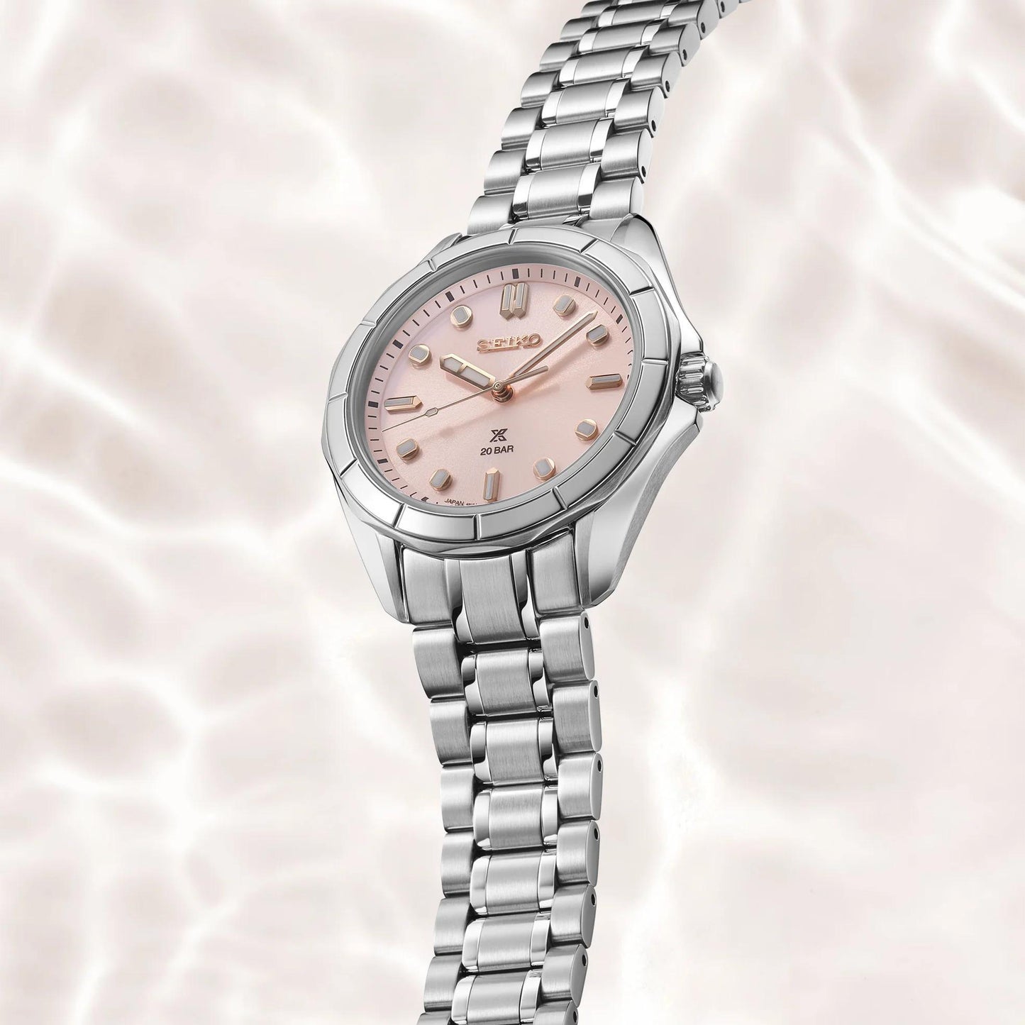 Seiko Prospex Sea Sport Quartz Pink Dial Womens Watch SUR597