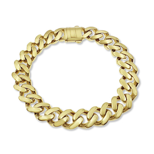 10k Yellow Gold 12mm Royal Monaco Cuban Link Bracelet 8.5 inch