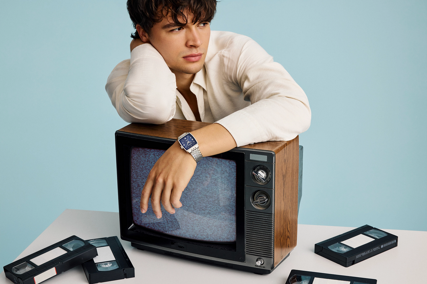 Caravelle by Bulova Modern Diamond Accent Blue Dial Men's Watch 43D108