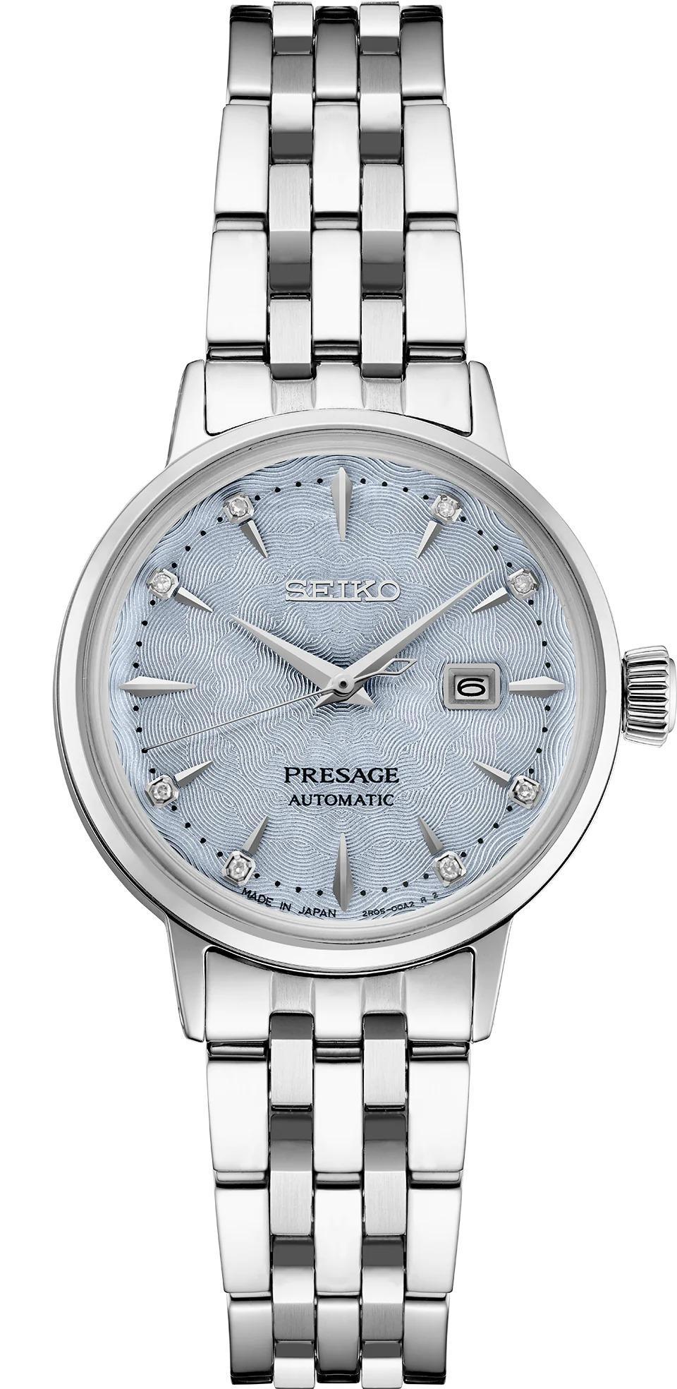 Seiko Presage Cocktail Time Automatic Diamond Light Blue Dial Watch SRE007
