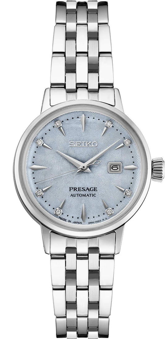 Seiko Presage Cocktail Time Automatic Diamond Light Blue Dial Watch SRE007