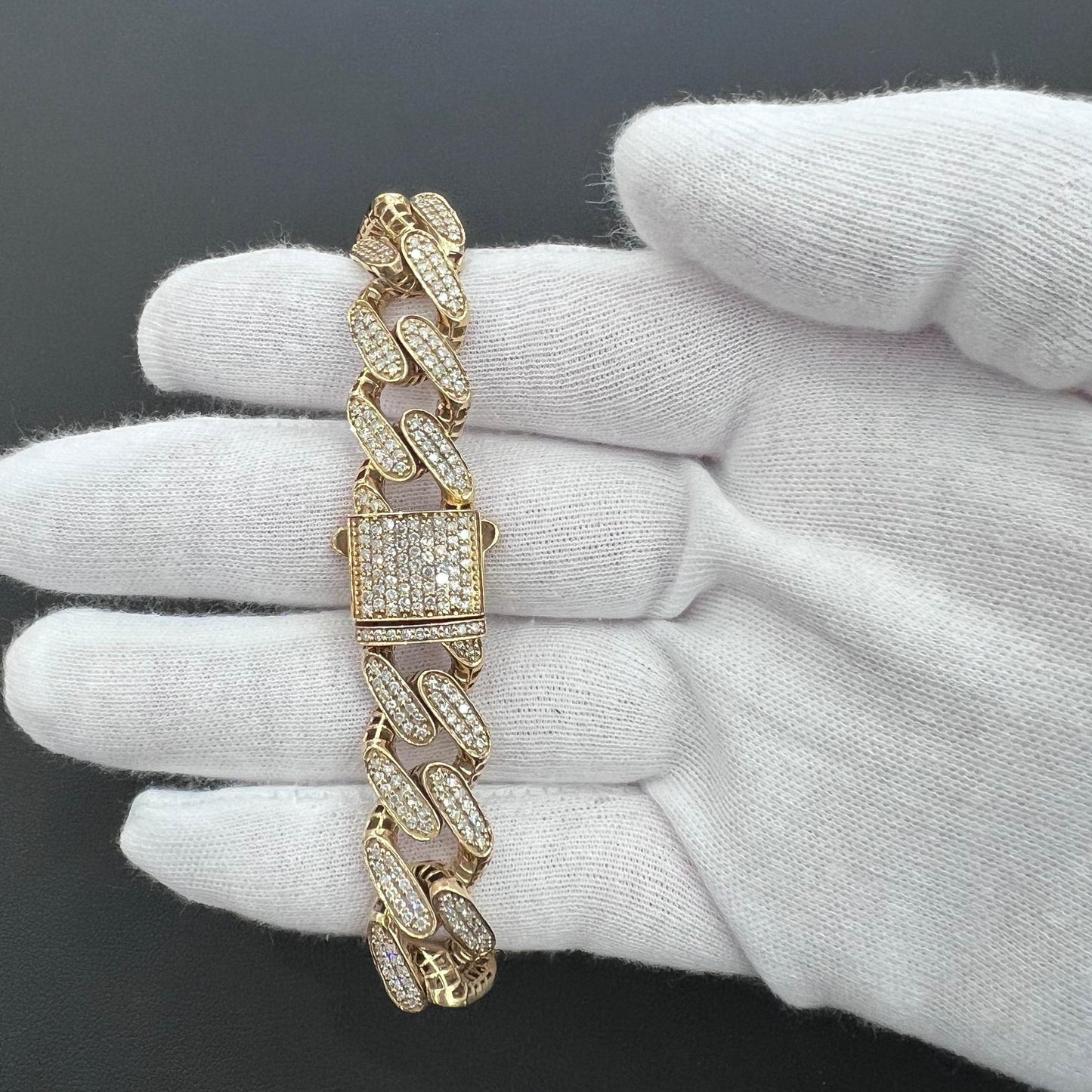 4.21ctw Diamond Miami Cuban Bracelet 10k Yellow Gold