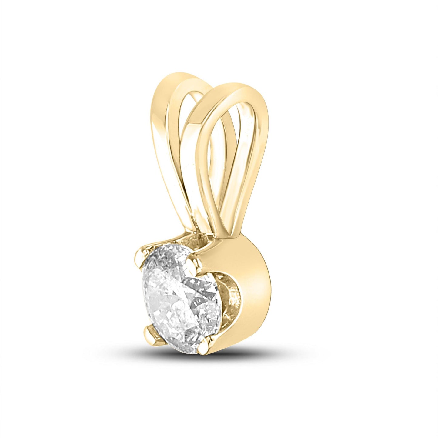 0.50Cttw Diamond Solitaire Round Pendant 14k Yellow Gold Charm