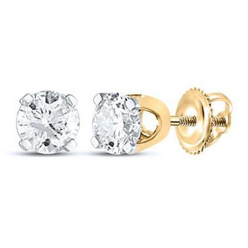 0.26ctw Diamond Solitaire Stud Earrings 14k Yellow Gold