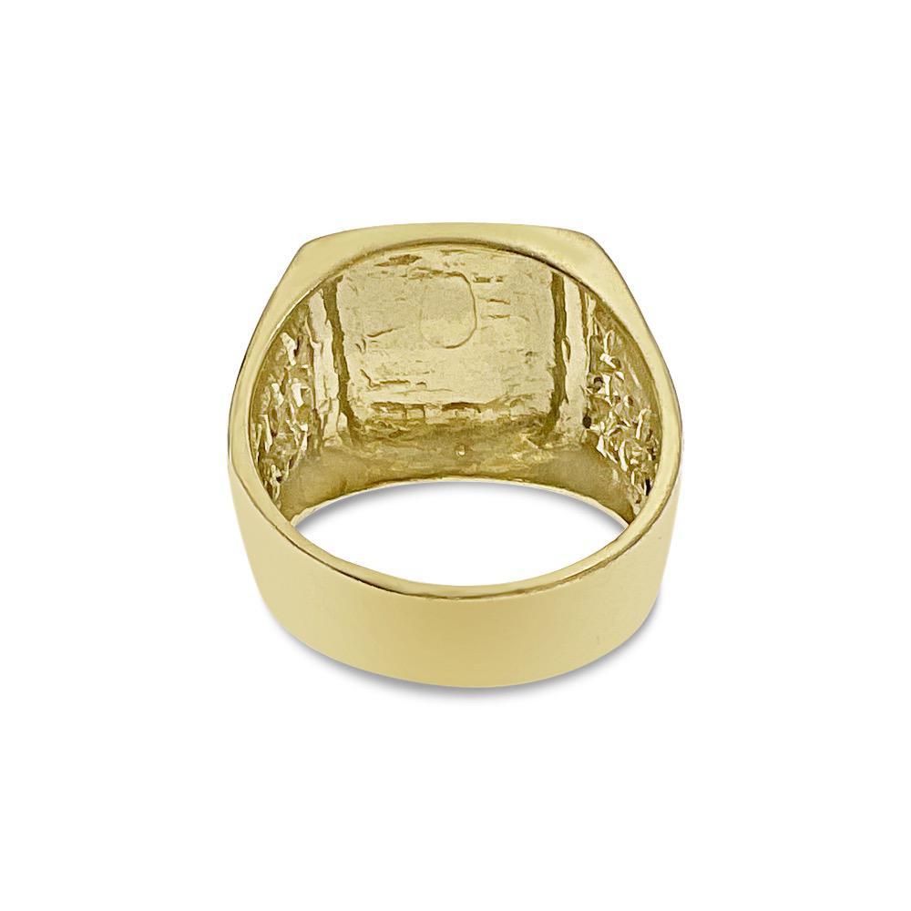 10k Yellow Gold Signet Pinky Mens Square Ring Band
