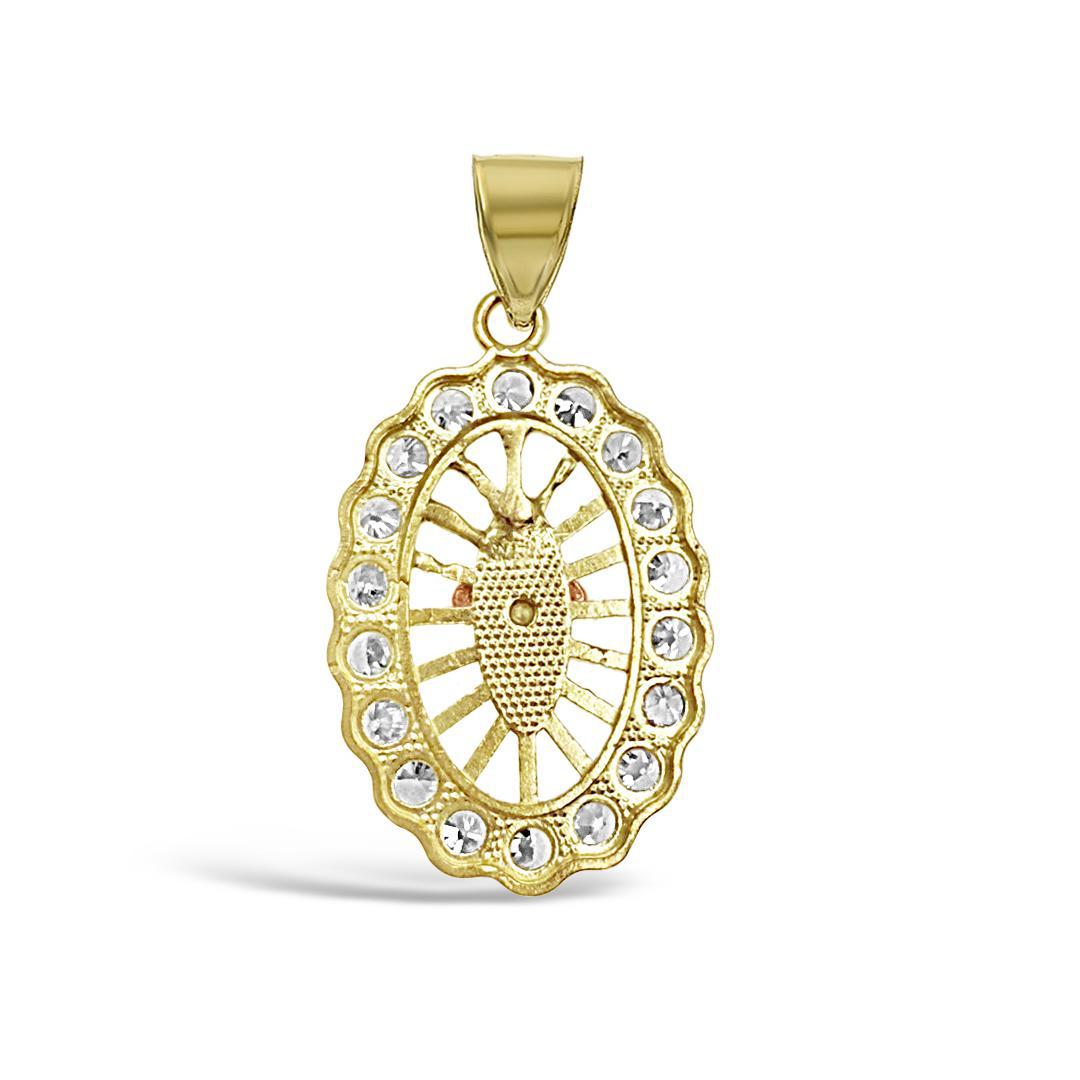 10k Two Tone Gold Cross Baby Jesus Pendant