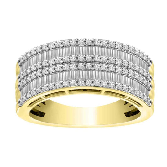 1.00ctw Baguette Diamond Womens Band Ring 10k Yellow Gold
