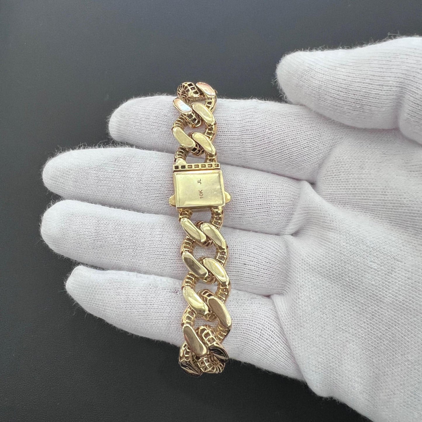 4.21cttw Diamond Miami Cuban Link Chain Bracelet Real 10k Yellow Gold 13mm