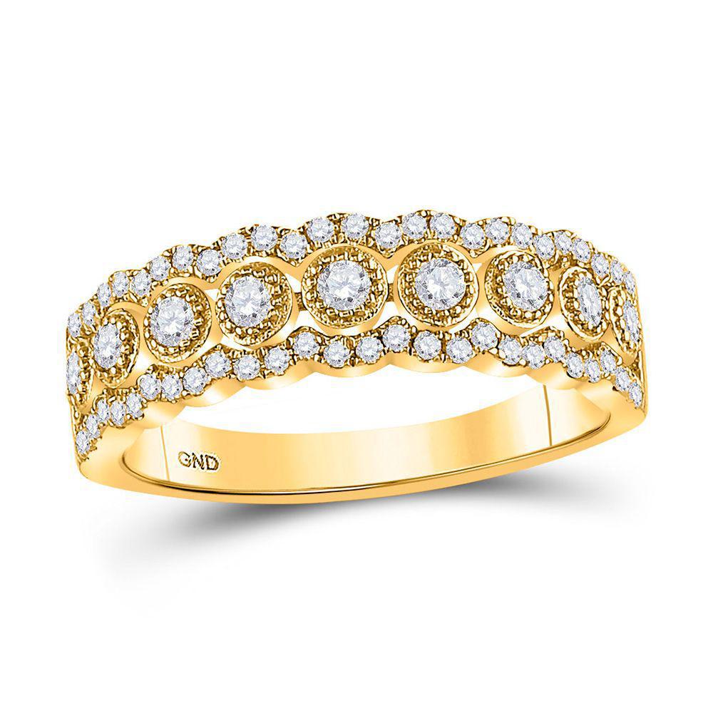 0.35ctw Diamond Bridal Wedding Womens Band Ring 10k Yellow Gold