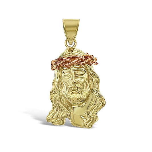 10K Yellow Rose Gold Jesus Crown of Thorns Pendant