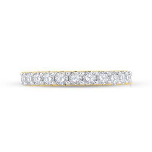 1 Ctw Diamond Single Row Wedding Anniversary Womens Band 14k Yellow Gold