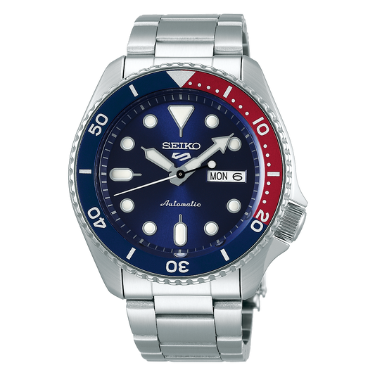 Seiko 5 Sports Automatic Blue Dial Pepsi Bezel Men's Watch SRPD53
