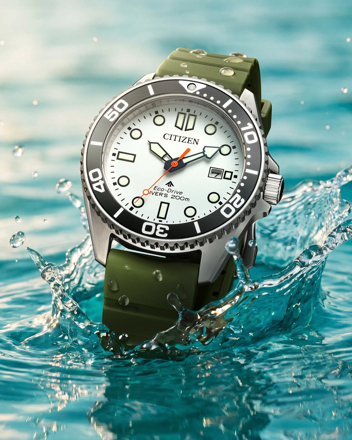 Citizen Promaster Dive Eco-Drive Green Strap Mens Watch BN0265-00A