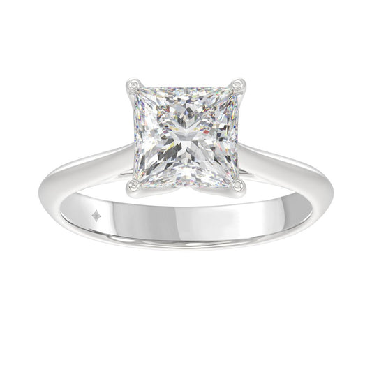 2.50 ct Lab Grown Princess Diamond Solitaire Engagement Ring 14k White Gold