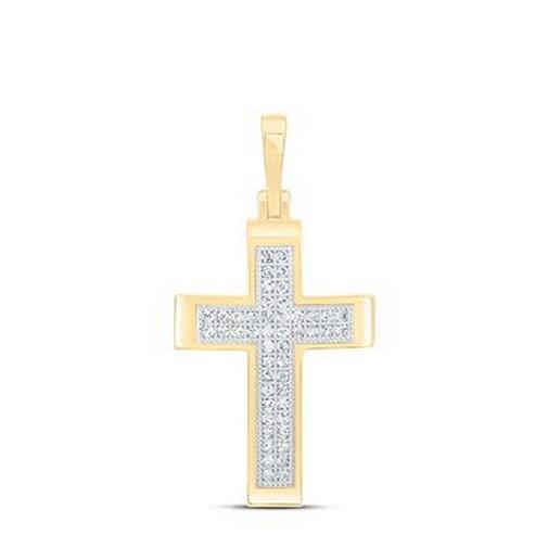 Diamond Cross Pendant 10K Yellow Gold