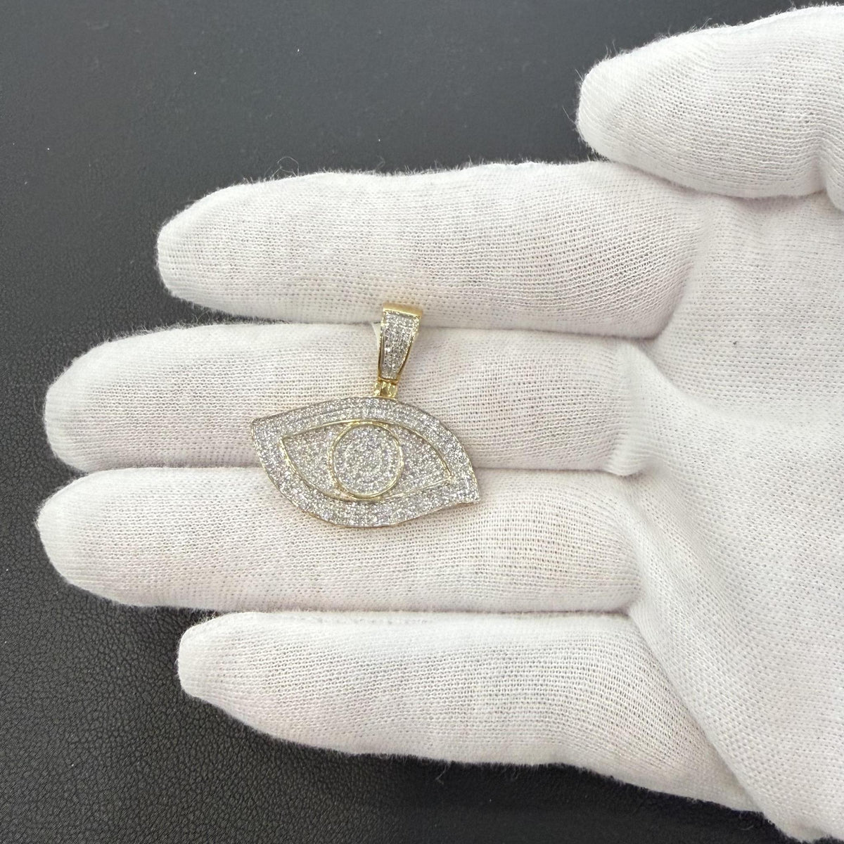 0.63ctw Diamond All Seeing Eye Pendant 10K Yellow Gold