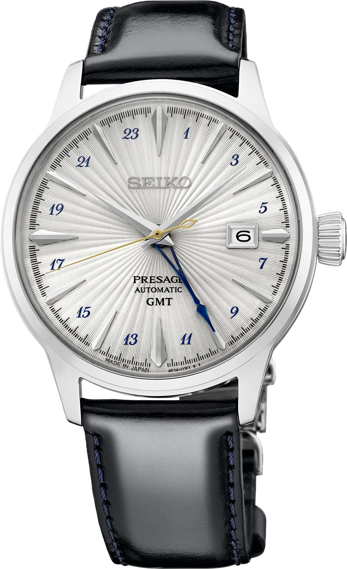 Seiko Presage Cocktail Time Automatic GMT Silver Dial Mens Watch SSK049