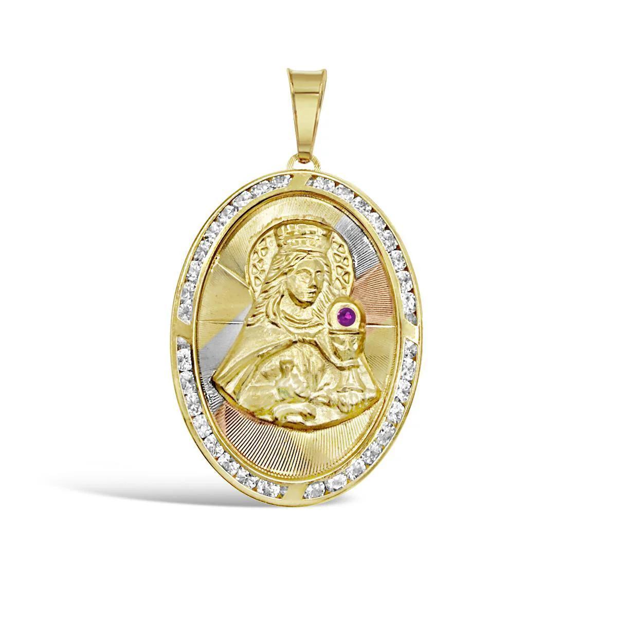 10K Gold Oval Saint Barbara Pendant
