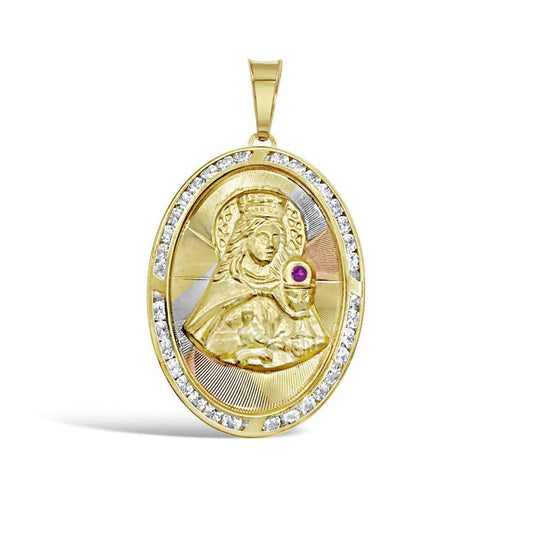 10K Gold Oval Saint Barbara Pendant