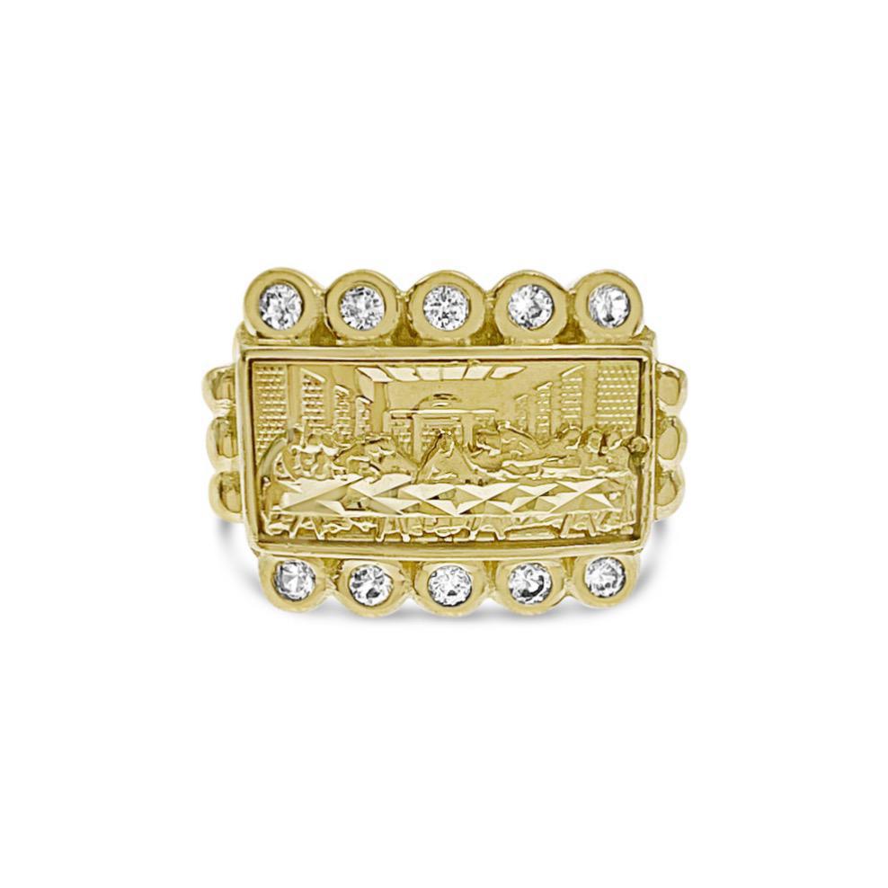 Last Supper Ring 10k Gold Band Size 10