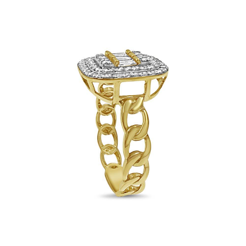14k Yellow Gold Cuban Link Chain Ring