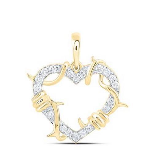 0.20ctw Diamond Heart Pendant 10K Yellow Gold