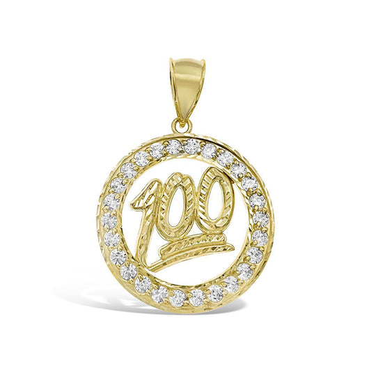 10k Yellow Gold 100 Emoji Pendant
