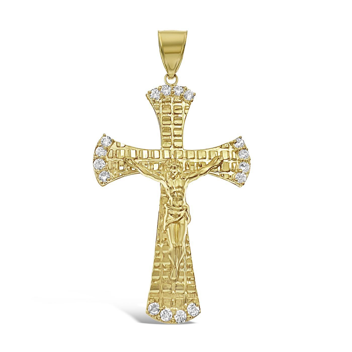 10k Yellow Gold Jesus Crucifix Cross Pendant