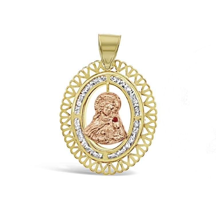 14K Two Tone Gold St. Barbara Pendant