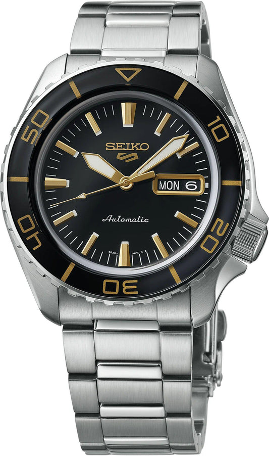 Seiko 5 Sports Mens Black Dial Watch SRPK99