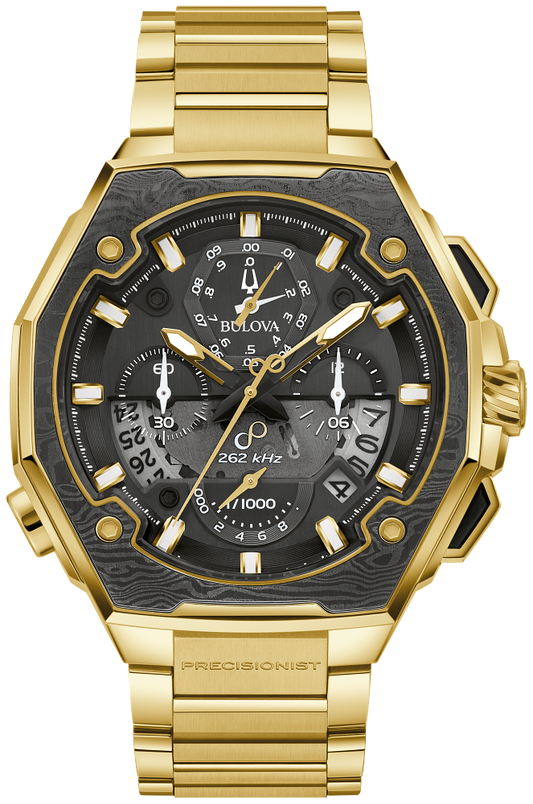 Bulova Precisionist Series X SE Gold Tone Chronograph Mens Watch 98B429