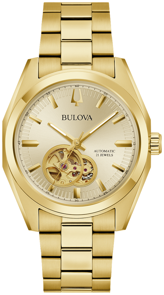 Bulova Surveyor Automatic Gold Tone Mens Watch 97A182