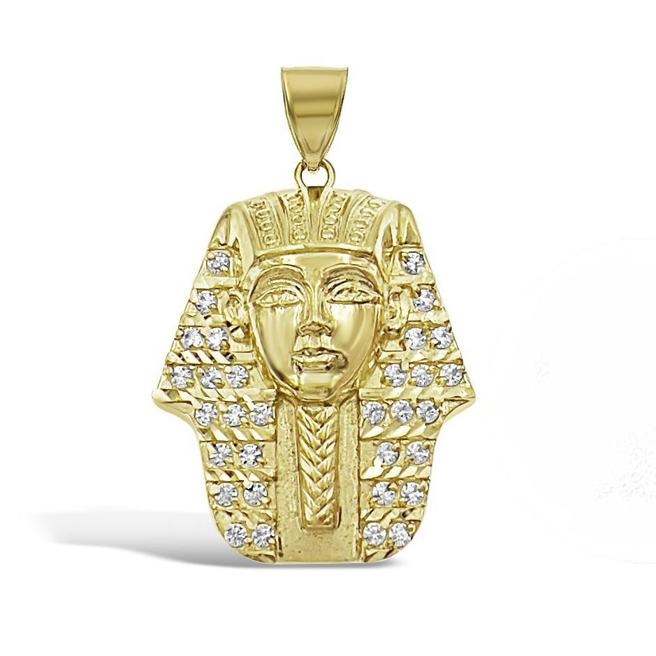 10k Yellow Gold Egyptian Pharaoh King Pendant