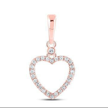 Diamond Heart Pendant 10k Rose Gold