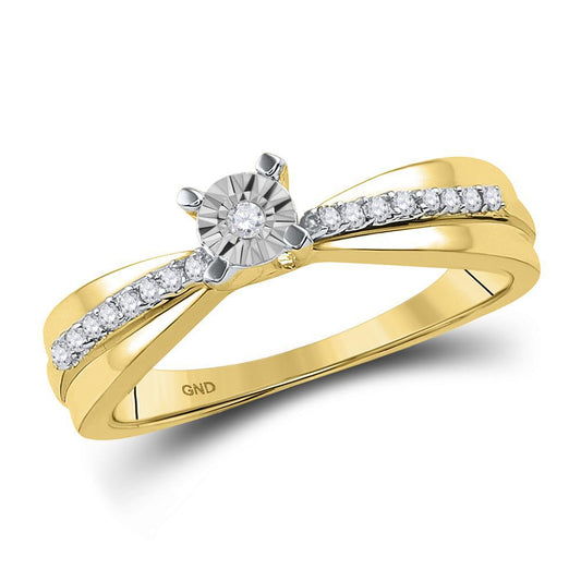 0.20cttw Diamond Solitaire Wedding Engagement Ring 10k Yellow Gold