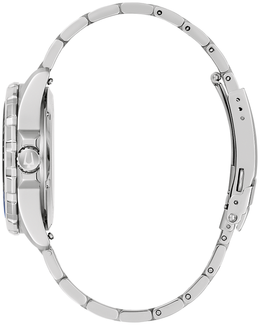 Bulova Marine Star Automatic Blue and Black Dial Mens Watch 98B466