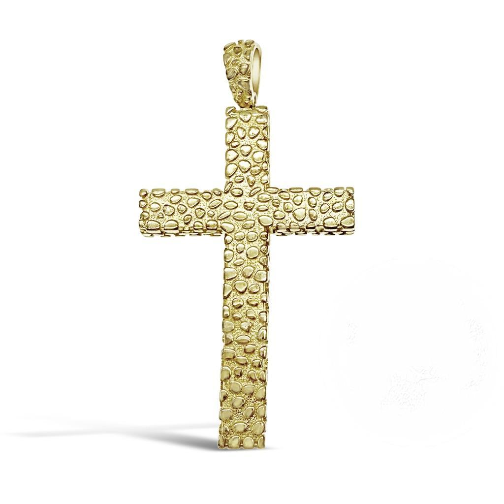 Cross Pendant Nugget Charm 925 Sterling Silver