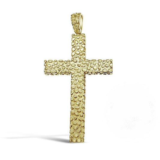 Cross Pendant Nugget Charm 925 Sterling Silver